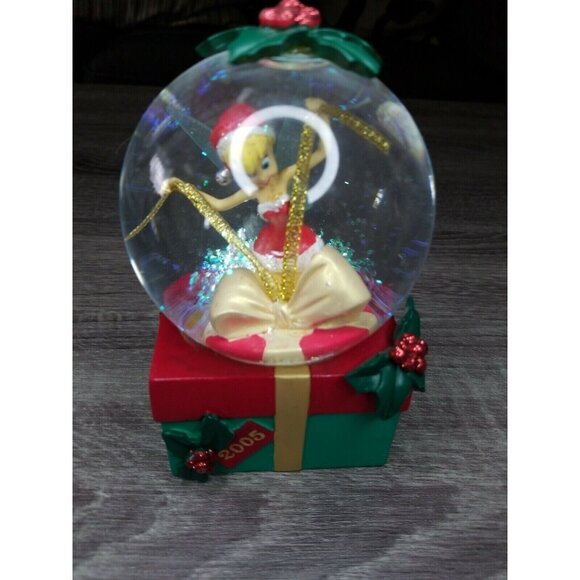 Disney Tinkerbell Snow globe 2005 Christmas 5" Sparkle Glitter‎ Fairy Retired - Picture 5 of 6